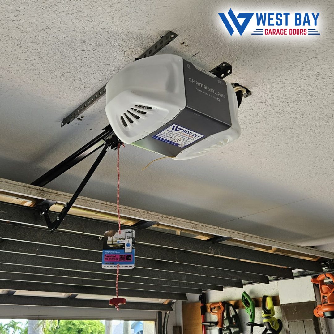 New garage door opener installation in Houston by West Bay Garage Doors